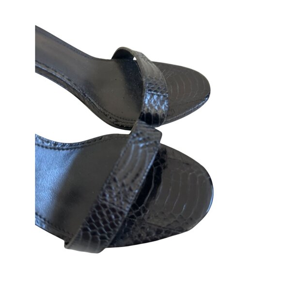 MICHAEL KORS Black Genuine Snakeskin Sandals Heels Size 7.5 - Picture 3 of 12